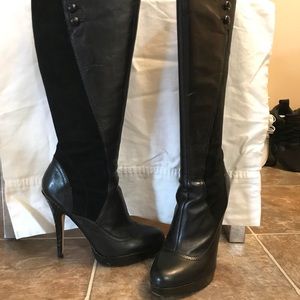 Charles David Cursive Black Boot knee high